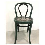 Boho mandala painted wood vanity chair