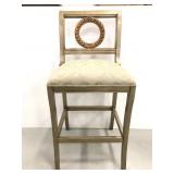 Cushioned seat bar stool chair with back