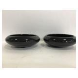 Pair of round black ceramic bowls
