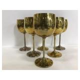 Six metal goblets wine glass