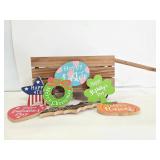 Wood crate wagon holiday sign decor