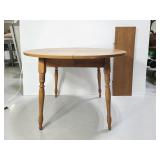 Round wood table with leaf