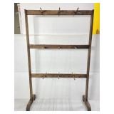Stained wood primitive style rack.