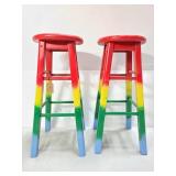Pair of color ombré stools