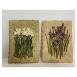 Pair of Blum floral wall plaques