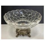 GIM Silver & crystal glass pedestal bowl