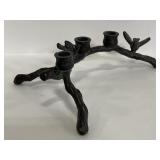 Solid metal 3 taper candle holder branch w/ birds
