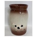 Large ceramic cow crock planter