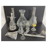 Lot of  science lab glass, beakers, tri-pod, etc