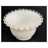Fenton Silvercrest ruffle edge glass bowl
