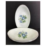 Set of 4 vintage mint flower sandwich plates