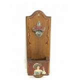 Vintage Pepsi bottle opener wood mount