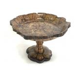 Burl wood live edge pedestal dish