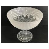 Vintage frosted drip glass compote
