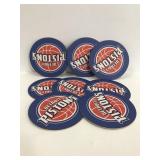 Set of 8 round Detroit Pistons coasters