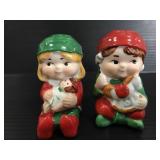 Vintage Avon Christmas boy & girl shakers