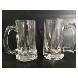 Two glass mugs