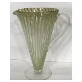 Pressed glass striped pitcher
