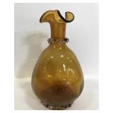 Amber glass vase