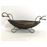 Woven metal decor basket