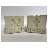 Resin peace & bless tea lite holders