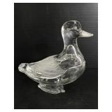 Glass duck candy dish