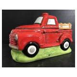 Ceramic red truck cookie jar