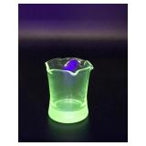 Vintage green uranium glass shot glass