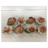 Eight pottery handmade flower decor pieces