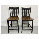 Chalk painted natural wood counter/bar stools