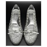 Stuart Weitzman rhinestone jelly shoe flats