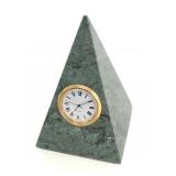 Vintage green marble pyramid clock