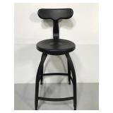 Black metal shop stool w/ swivel seat