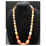 Heavy Carnelian Graduated beaded necklace