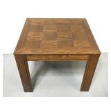 Vintage checkered wood side table