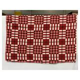 Vintage red checked terry picnic blanket