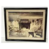 Framed vintage living room/ fireplace photo