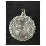 Clear etched Heisey Christmas ornament- 6/100