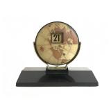 Vintage brass globe daily flip desk calendar