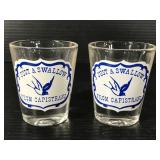 Just a swallow from Capistrano shot glass pair
