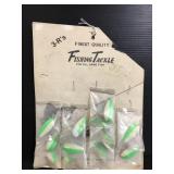 Vintage fishing tackle display w/ tackle