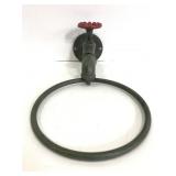 Rustic water spout hand towel holder