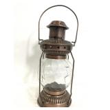 Metal and glass lantern