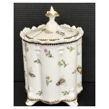 Godinger ceramic insects decorated canister