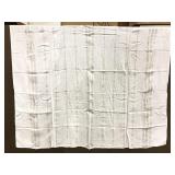 Striped white table cloth