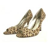 Nine West 6M cheeta print peep toe heels