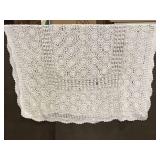 White lace like rectangular tablecloth