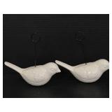Pair of ceramic bird picture holders