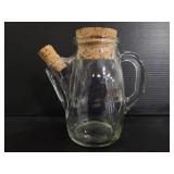 Double cork glass pitcher jar
