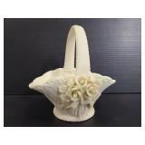 Bisque porcelain floral basket